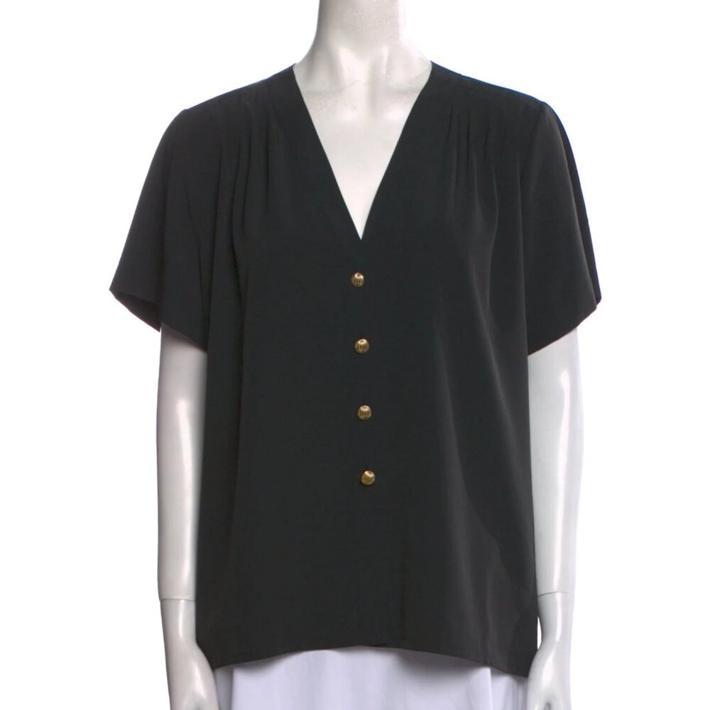 YSL • Vintage Short Sleeve Button-up Top • XL